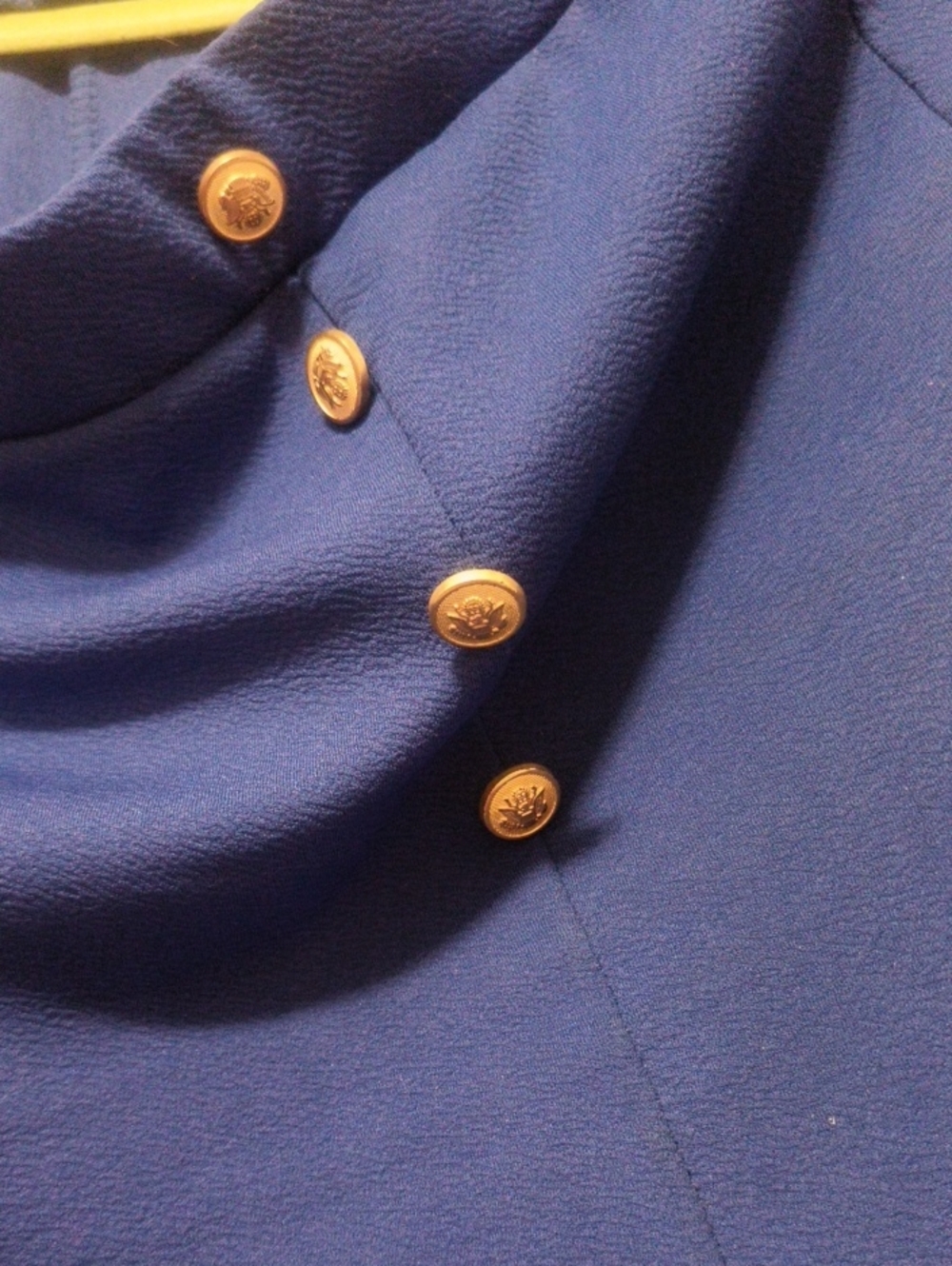 SHEIN Royal Blue High-Waist Draped Sailor Pants with Button Detail - Picture 2 of 4